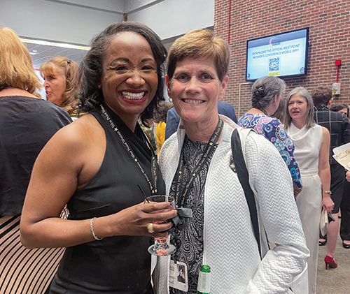 Gauthier with COL (R) Donna Brazil ’83 in Eisenhower Hall at the 2022 West Point Women’s Conference.