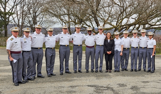 On April 1, 2024, at the memorial service for Coach Saunders at the West Point Cemetery, his wife, Joanne Saunders, inspired the Pistol Team