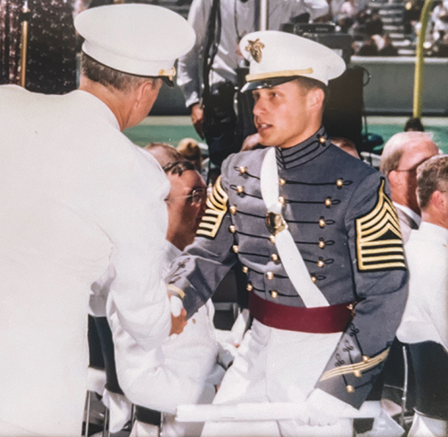 Winer receiving his USMA diploma at his 1996 graduation