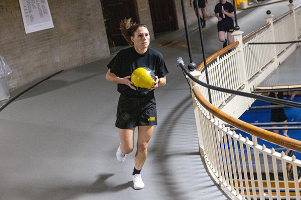 Cadets Push Themselves to Their Physical Limit During the Indoor Obstacle Course Test