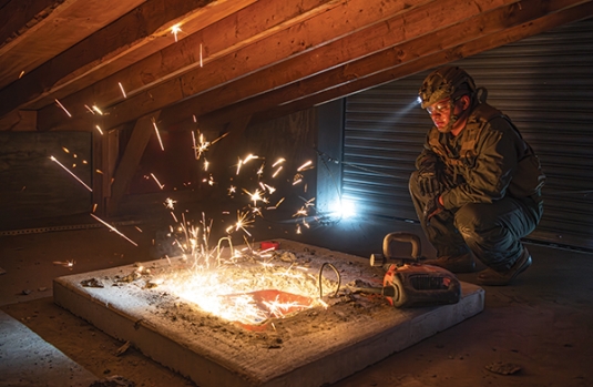 A U.S. Marine assigned to the Chemical Biological Incident Response Force