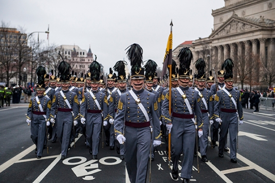 Cadets March in 2017 Inaugural Parade